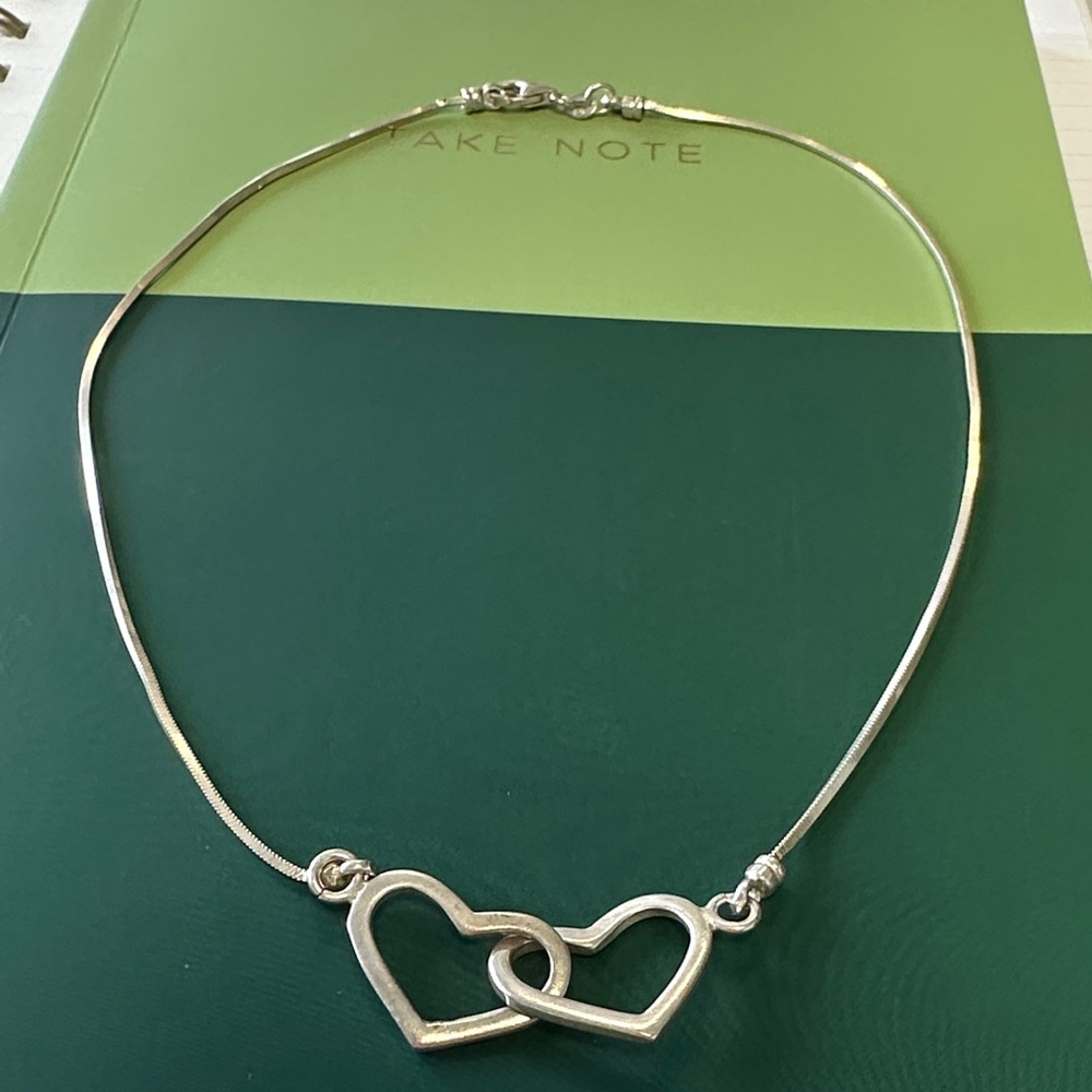Sterling Silver Joint Heart Necklace .925
